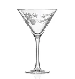 Etched Icy Pine Martini Glass