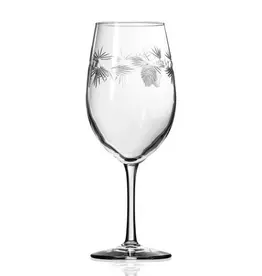 Etched Icy Pine Wine Glass
