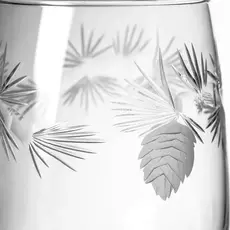 Etched Icy Pine Wine Glass