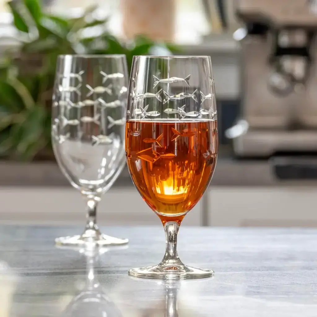 School of Fish 16oz Footed Ice Tea Glass