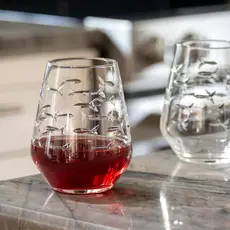 School of Fish Stemless Wine Glass