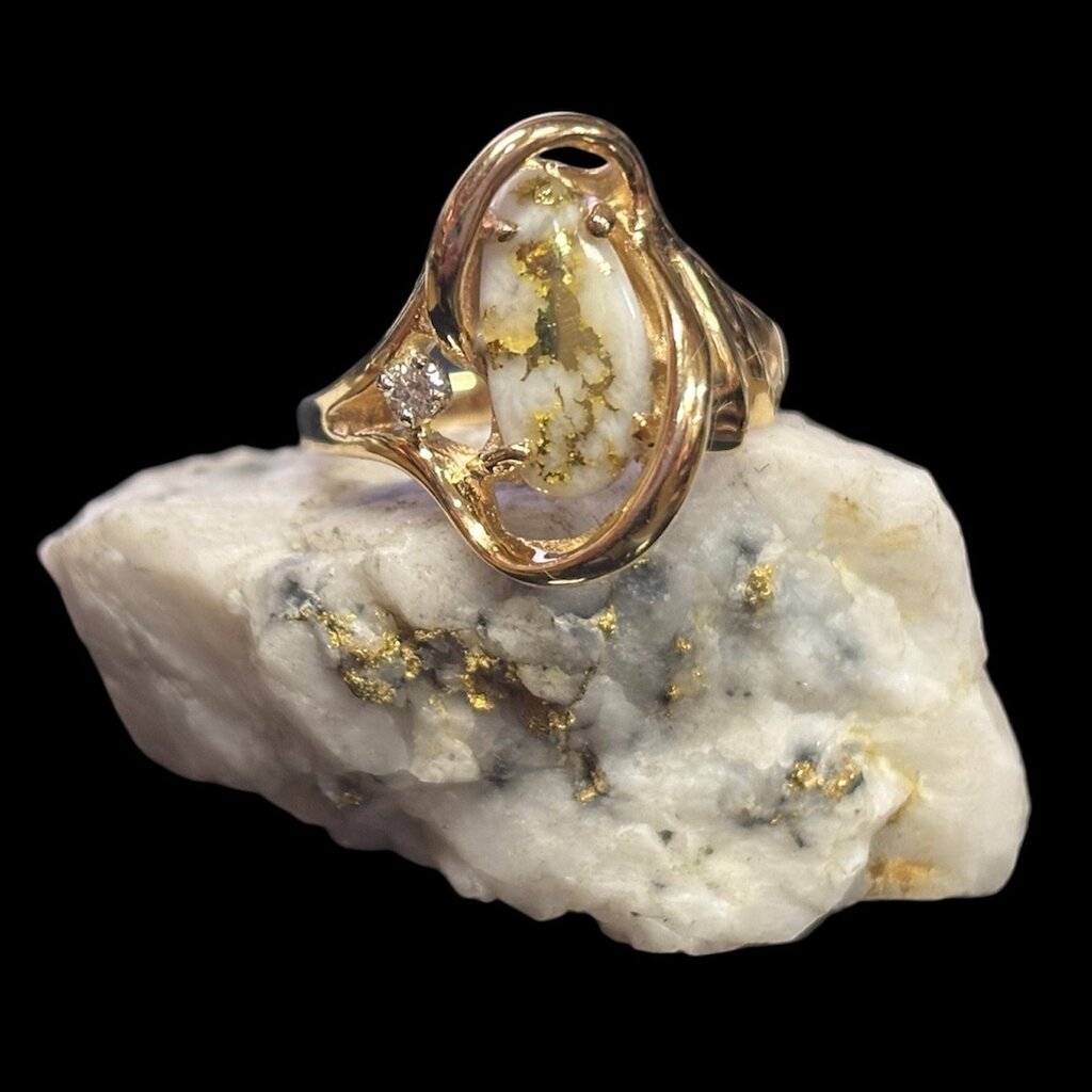 Gold Quartz Ring /RL784DQ - 8.5