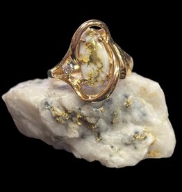 Gold Quartz Ring /RL784DQ - 8.5
