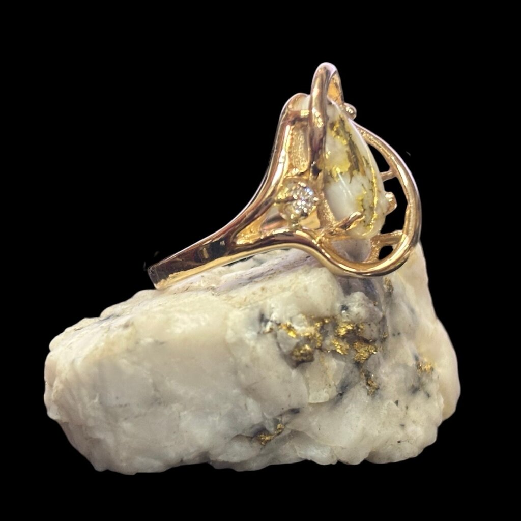 Gold Quartz Ring /RL784DQ - 8.5