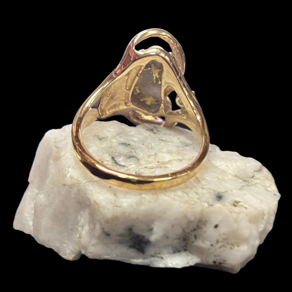 Gold Quartz Ring /RL784DQ - 8.5