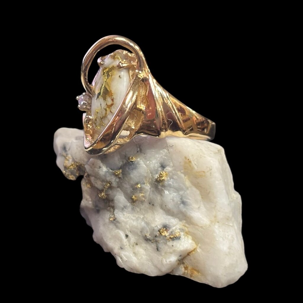 Gold Quartz Ring /RL784DQ - 8.5