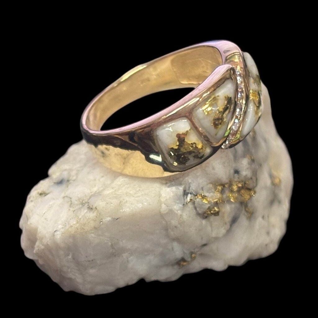 Gold Quartz Ring RLBS1097DQ - 7.5