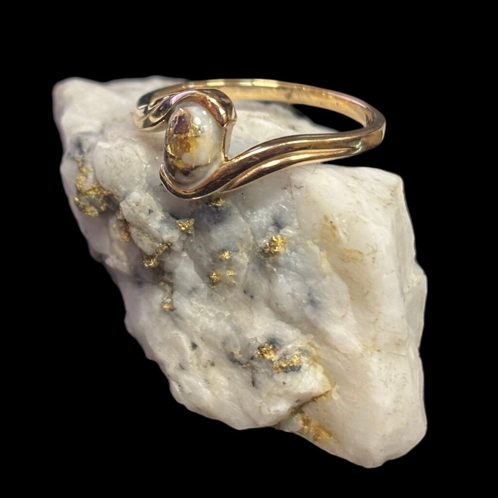 Gold Quartz Ring RLJ30Q - 7.5