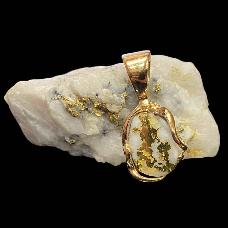 Gold Quartz Pendant PRL232Q
