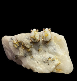 Gold Quartz Earrings E7*5Q