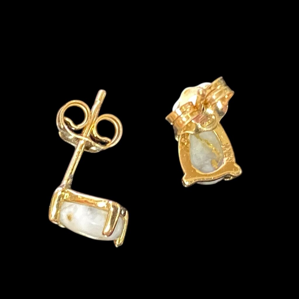 Gold Quartz Earrings E7*5Q