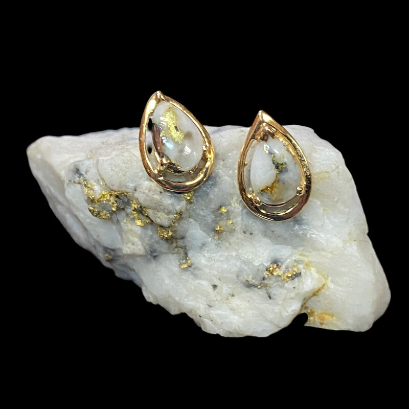 Gold Quartz Earrings EN442Q