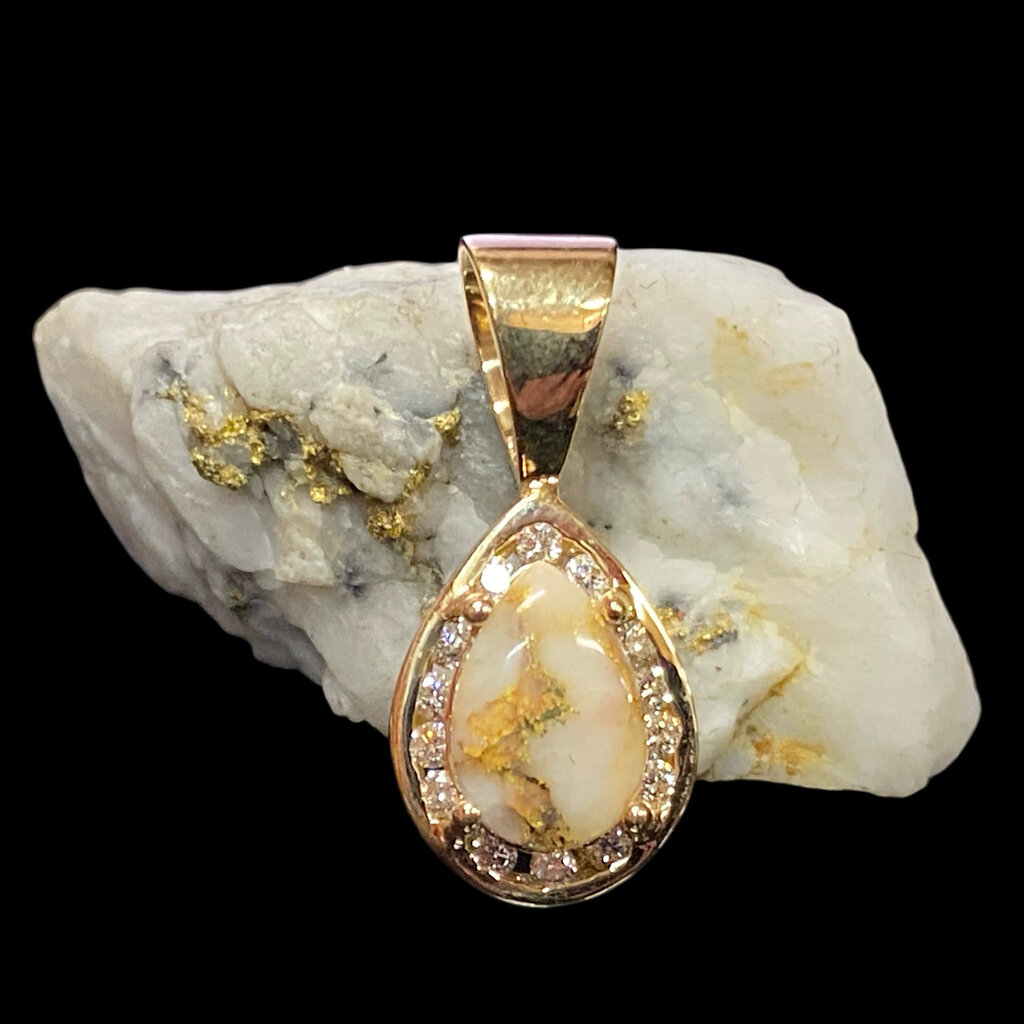 Gold Quartz Pendant PN630DQ