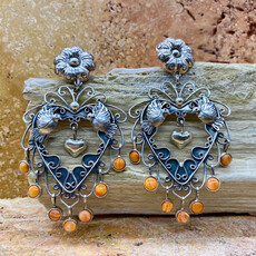 Silver & Spiny Oyster Hearts w/ Lovebirds