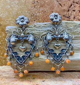 Silver & Spiny Oyster Hearts w/ Lovebirds