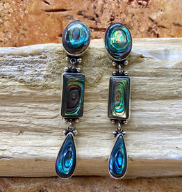 Silver & Abalone Post Earrings