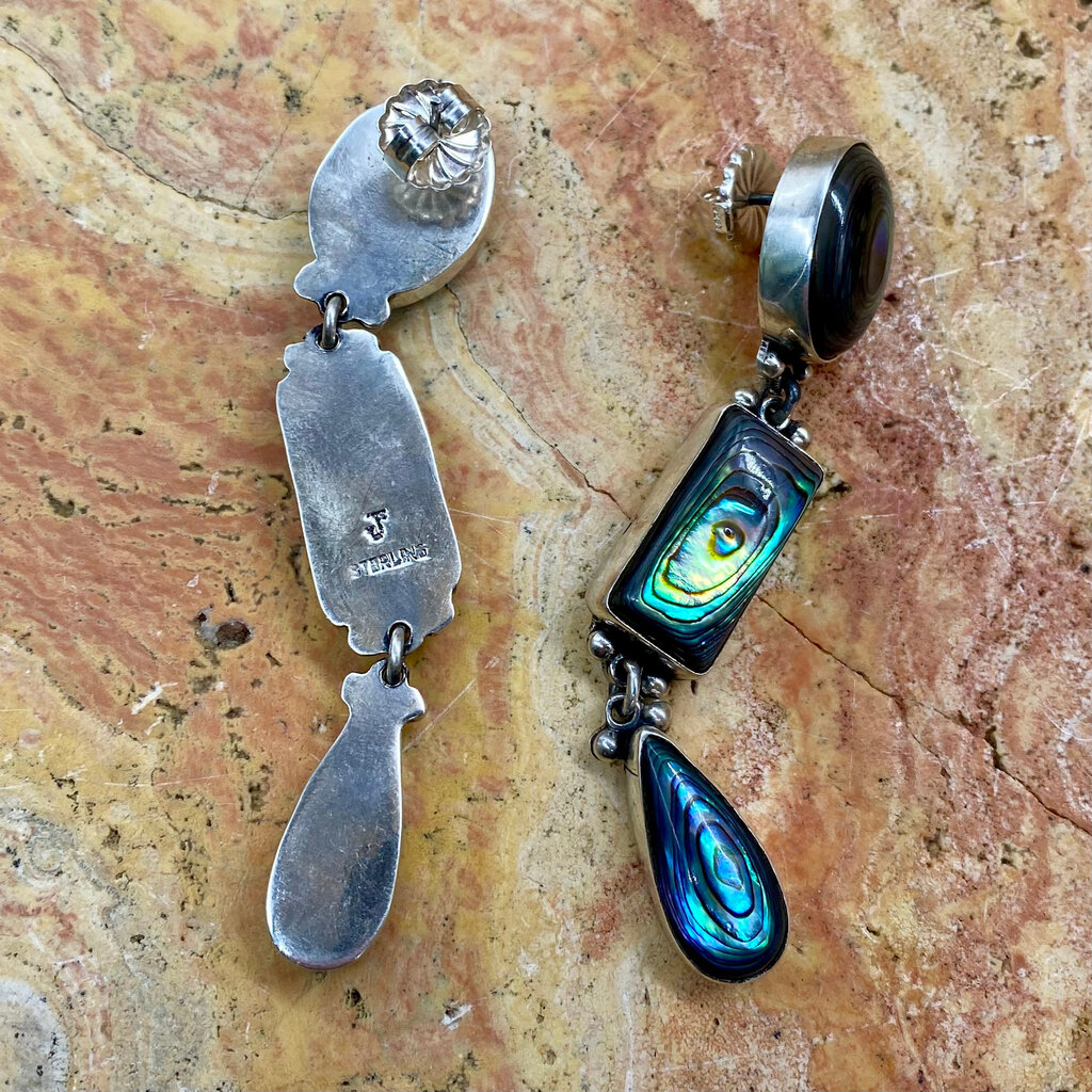 Silver & Abalone Post Earrings