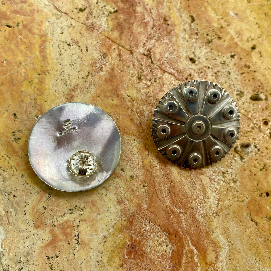 Silver Circle Post Earrings