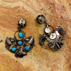 Silver & Turquoise Bird Post Earrings