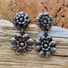 Silver 2-flower Post Earrings