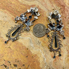 Silver Lovebirds Dangle Post Earrings