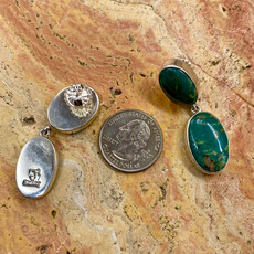 Silver & Turquoise 2-stone Post Earrings