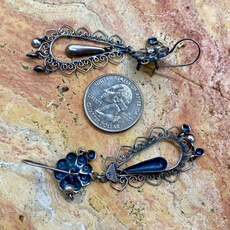 Silver Flower Sangle Earrings