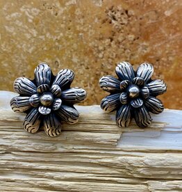 Silver Flower Post Earrings