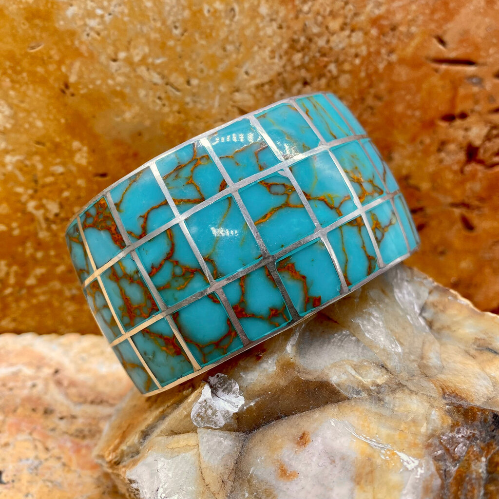 Federico 3 Row Turquoise Inlay Bracelet