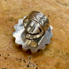 Turquoise and Pearl Adjustable Ring