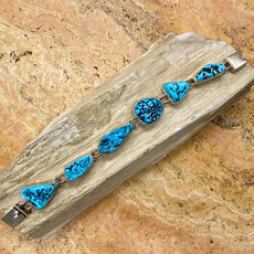8" 6-Stone Turquoise Link Bracelet