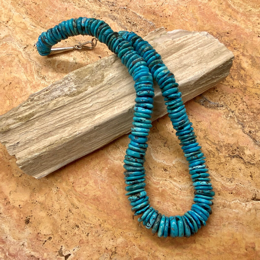 24"  Wafer Necklace ( Blue Gem, Royston & Kingman)