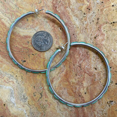 XL Green Turquoise Hoops 2.75"