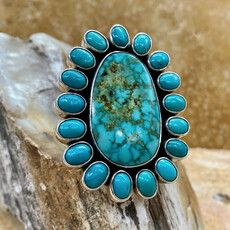 18-stone Turquoise Ring - Adjustable