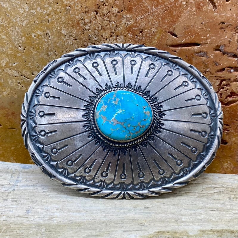 Rio Grande Wholesale Kingman Turquoise Belt Buckle