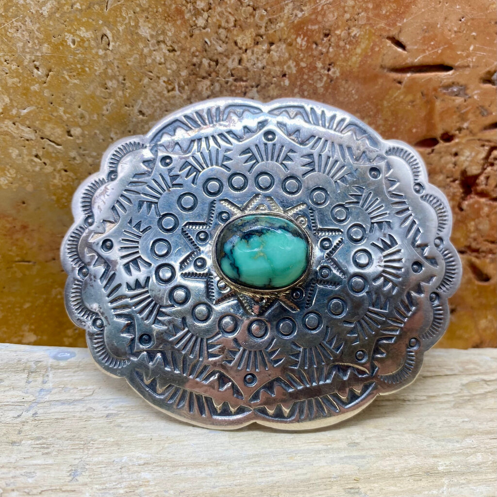 First American Traders New Lander Turquoise Belt Buckle by B. Shorty