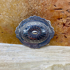 Hand-stamped Silver Belt Buckle