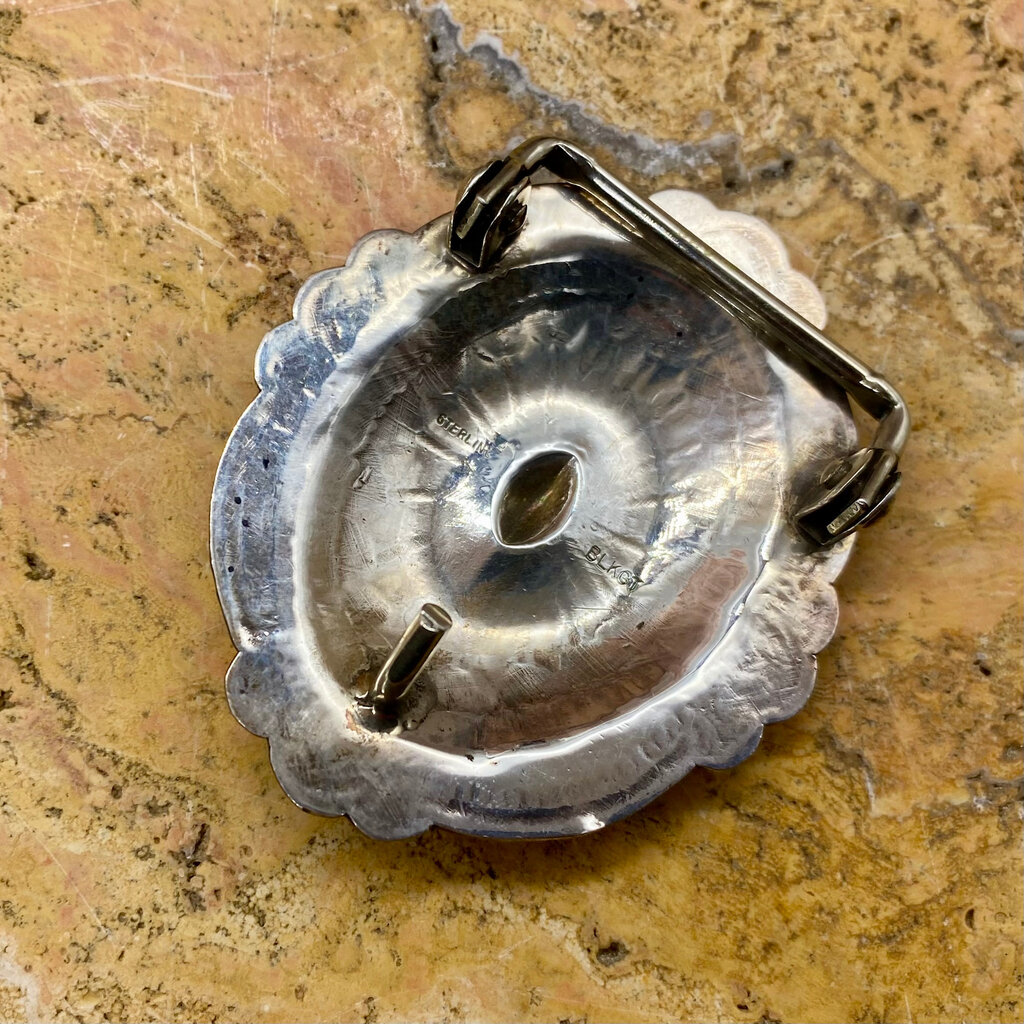 Hand-stamped Silver Belt Buckle