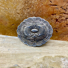 Silver Hand-stamped Belt Buckle