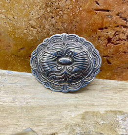 Silver Hand-stamped Belt Buckle
