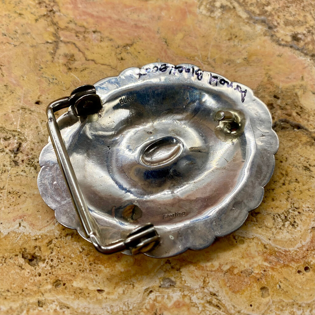 Silver Hand-stamped Belt Buckle