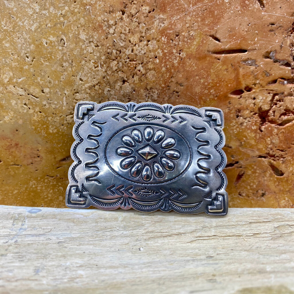 Small Hand-stamped Silver Belt Buckle