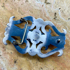 Sandcast Silver & Turquoise Belt Buckle