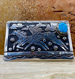 Horses w/turquoise Belt Buckle