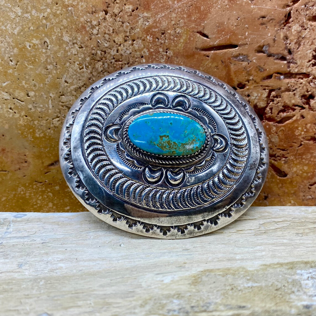 Winfield Trading Inc Silver & Turquoise Belt Buckle by J. Jim