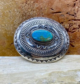 Winfield Trading Inc Silver & Turquoise Belt Buckle by J. Jim