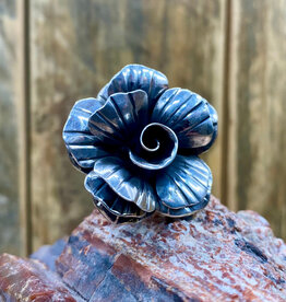Federico Adjustible Silver Flower Ring