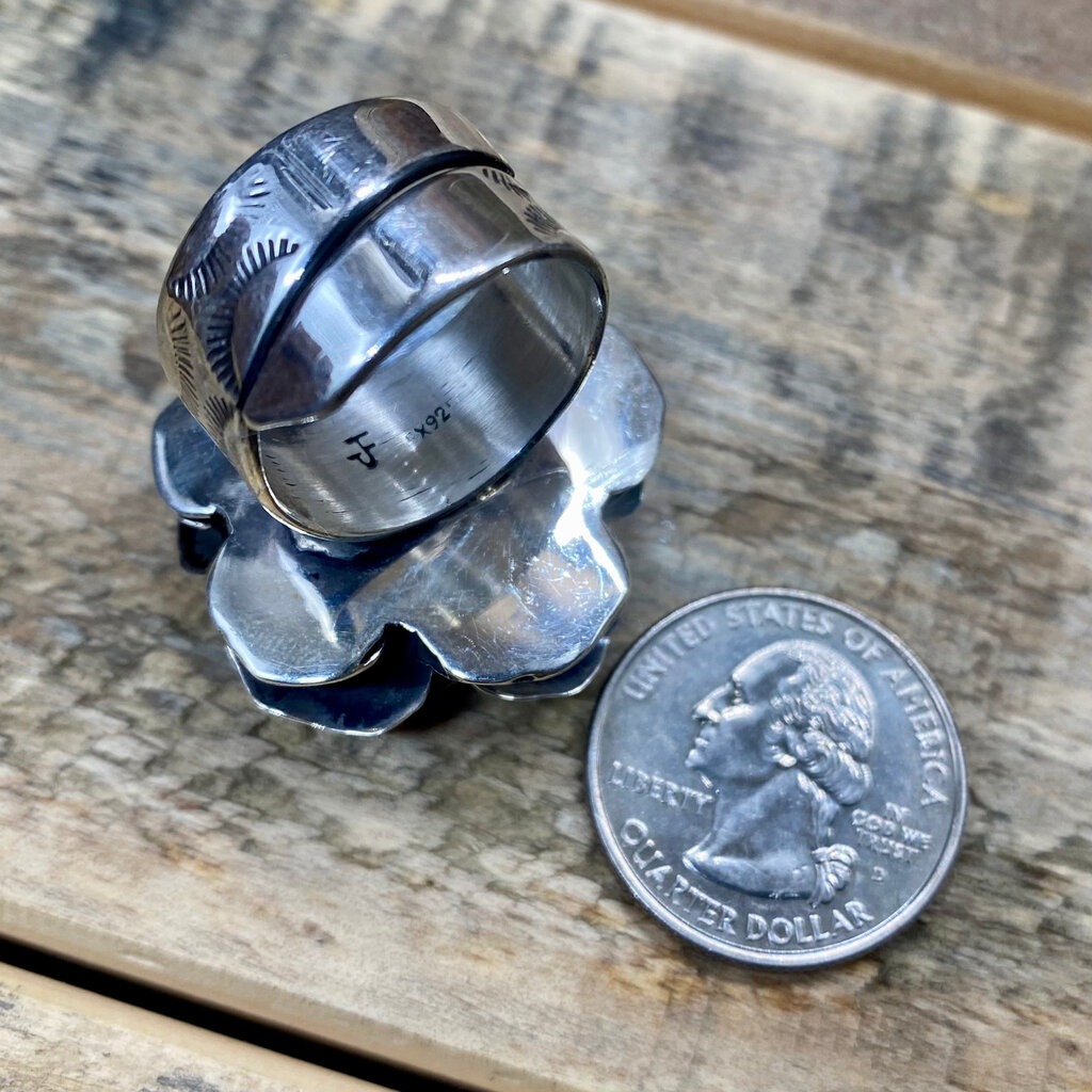 Federico Adjustible Silver Flower Ring