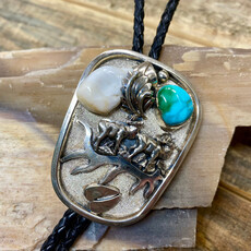 Sonoran Turquoise & Cryolite Bolo w/ Elk
