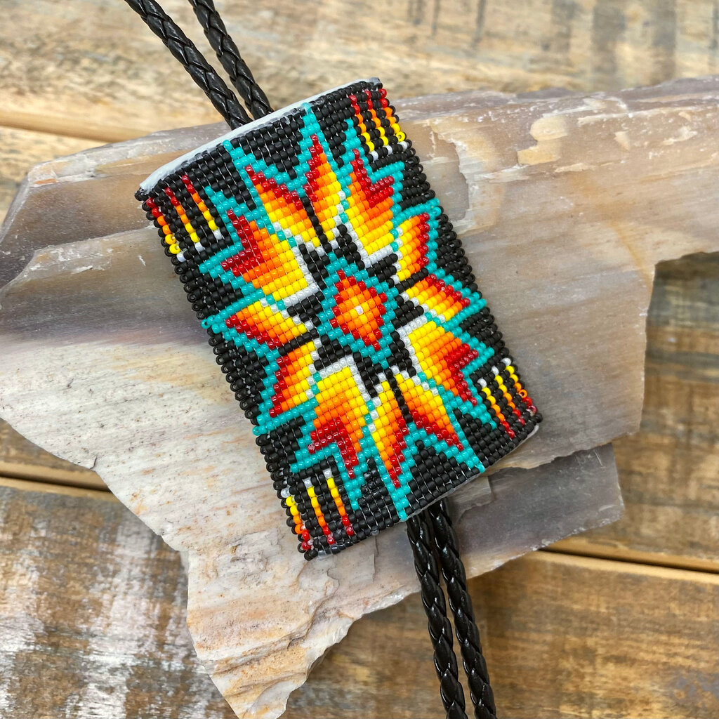 Beaded bolo tie